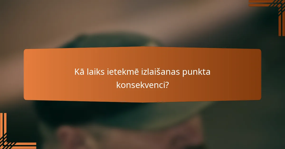 Kā laiks ietekmē izlaišanas punkta konsekvenci?