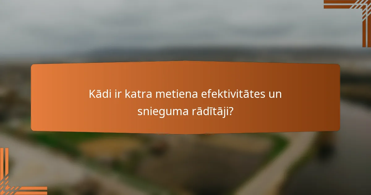 Kādi ir katra metiena efektivitātes un snieguma rādītāji?